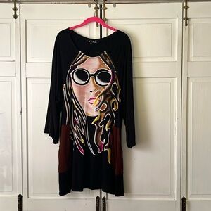 Rock N karma graphic tunic